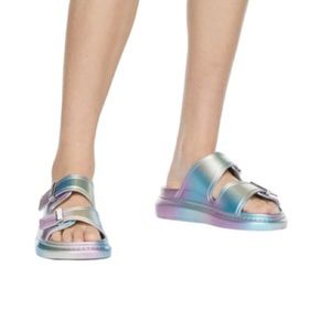Alexander McQueen iridescent oversized hybrid sandals